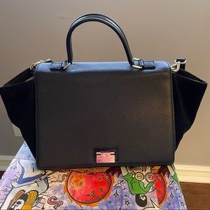 Kate Spade Black Leather and Suede Satchel